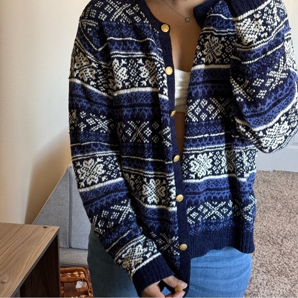 VINTAGE Chenille Cardigan with gold buttons - Picture 3 of 10